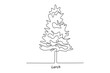Single one line drawing larch tree. Tree concept. Continuous line draw design graphic vector illustration.