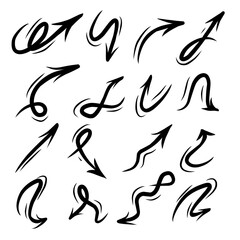 Poster - Hand drawn arrow vector icons set. sketch arrow design for business plan and education