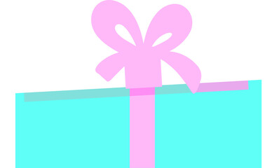 Wall Mural - Present box with pink bow