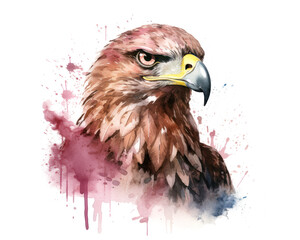 eagle portrait watercolor