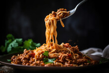 Delicious Homemade Spaghetti Bolognese With Fresh Ingredients, Ai Generated