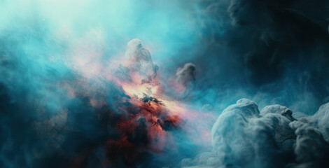 Wall Mural - space and glowing nebula background. ai generated.