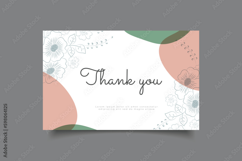 thank you card template design Stock Vector | Adobe Stock