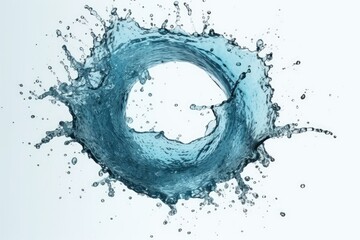 Poster - circular water droplet on a white backdrop. Generative AI Generative AI