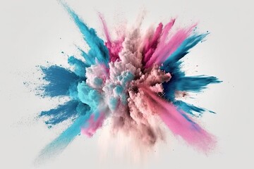 Fototapete - vibrant explosion of color against a white backdrop. Generative AI Generative AI