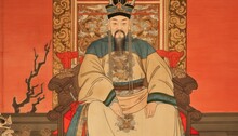 Old Chinese Drawing Of A King Sitting On A Throne Ai, Ai Generative, Illustration