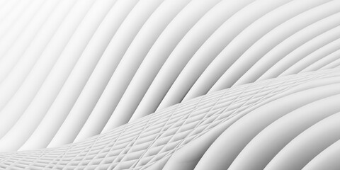  Close up of modern abstract wave or curve shaped bend white folded paper background