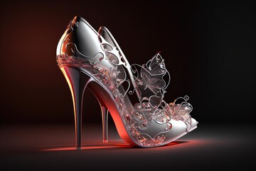 prototype of 3d printing high heels for futuristic fashion. superlative generative AI image. Generative AI