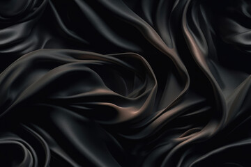 Nahtlos wiederholendes Muster - Schwarzes Seiden Tuch, Stoff, Textilie - Fotografie Stil