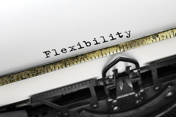 Poster - Text Flexibility typed on typewriter