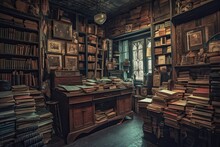 Shopping For Vintage Treasures In A Mysterious 19th Century Bookstore: Generative AI