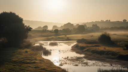 Sunrise over the river