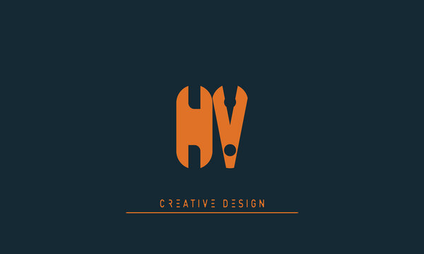Alphabet letters Modern Creative logo NV , VN 