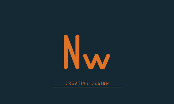 Alphabet letters Modern Creative logo NW , WN 