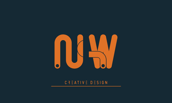 Alphabet letters Modern Creative logo NW , WN 