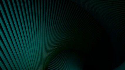 Poster - Black background with translucent bright stripes. Design.Horizontal gray and green stripes that move in a circle in abstraction. Generative AI