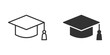 Student hat. Simple design. Vector illustration.