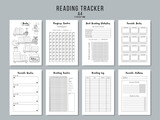 Fototapeta  - Reading tracker, book reading planner. Vector illustration