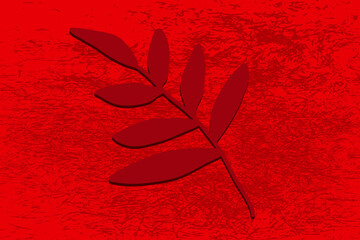 Poster - Red floral hand drawn illustration. Abstract botany background. 