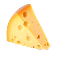 Piece Of Cheese Isolated. Illustration AI Generative.