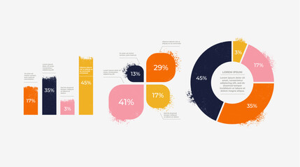 Infographic chart template in cozy vintage style. Business strategy presentation.