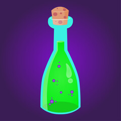 Love potion bottle or chemistry flask vector illustration graphic