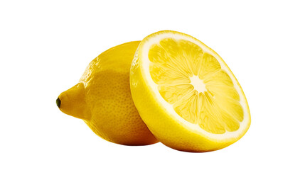 Lemons on a background, in the style of colorful, clean and streamlined, mike mayhew, realistic representation of light, vibrant colorism, li-core.