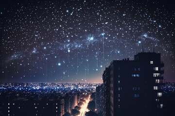 Wall Mural - starry night sky - generative ai
