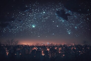 Wall Mural - starry night sky: a constellation wonderland - generative ai
