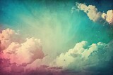 Fototapeta  - Pastel Gradient Cloudy Sky with Grunge Texture Paper Nature Abstract Background - Generative AI