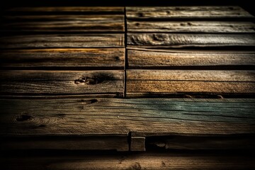 Rustic Wooden Surface with Horizontal Planks - Generative AI