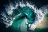 Powerful Breaking Wave in Nazaré Sea - Generative AI