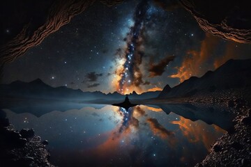 Wall Mural - the majestic universe in the night sky - generative ai
