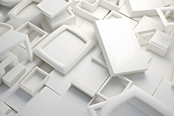 Canvas Print - white abstract architecture background. neural network ai generated art