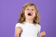 © Volodymyr - Expression kids face. Excited kid boy on studio isolated background. Surprised face, amazed emotions of child.