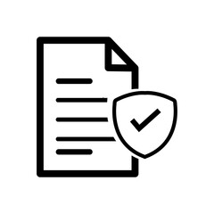 Poster - Insurance policy icon in flat style. Report vector illustration on white isolated background..eps