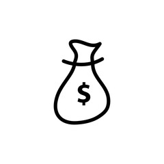Poster - Money bag icon. Simple money sign illustration on white ackground..eps