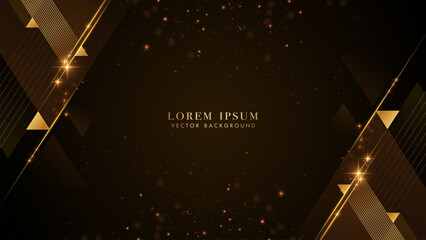 Wall Mural - gold triangle diamond elegant shine with slant golden lines and glittering light effects decorative 