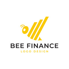 Aufkleber - bee and finance chart bar logo icon vector illustration