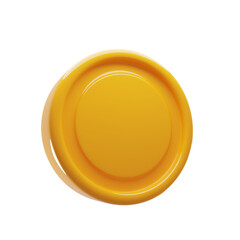 3d rendering yellow coin icon with cartoon style. Financial icon concept. 3d illustration