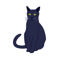 Poster - Black Cat as Traditional Istanbul Symbol Vector Illustration