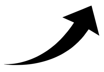 Canvas Print - Black arrow icon isolated on transparent background.  Flat style arrow symbol for website, logo,app, ui and design. Curved arrow icon png. Hand drawn arrow icon.