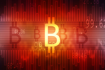 Poster - 2d illustration bitcoin sign currency