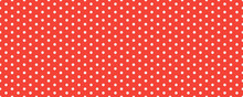 Mini Polka Dot Seamless Pattern Background. Red And White Dot Texture