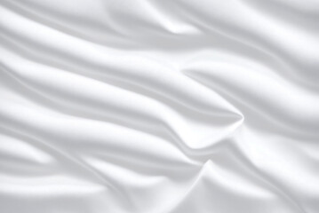 The texture of the satin fabric is white or gray with folds. Satin material. Textile. Generative AI