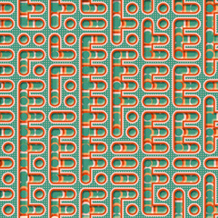 Poster - Cartoon chip with current flowing. 3d rendering digital illustration background
