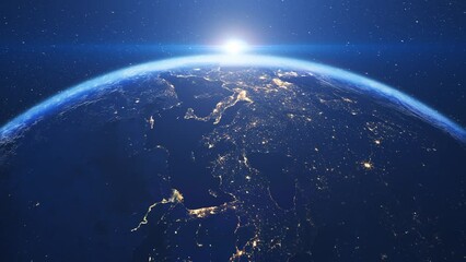 Wall Mural - beautiful planet earth and europe seen from space