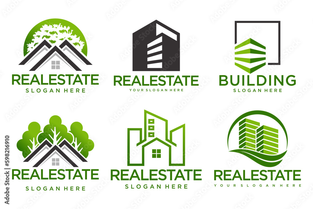 Real Estate Logo, house logo and building logo icon set .design ...