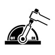 © momoforsale - Lever switch icon. Hand holding lever switch on and off isolated on background