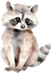 Fototapete - Raccoon illustrations created with Generative AI technology